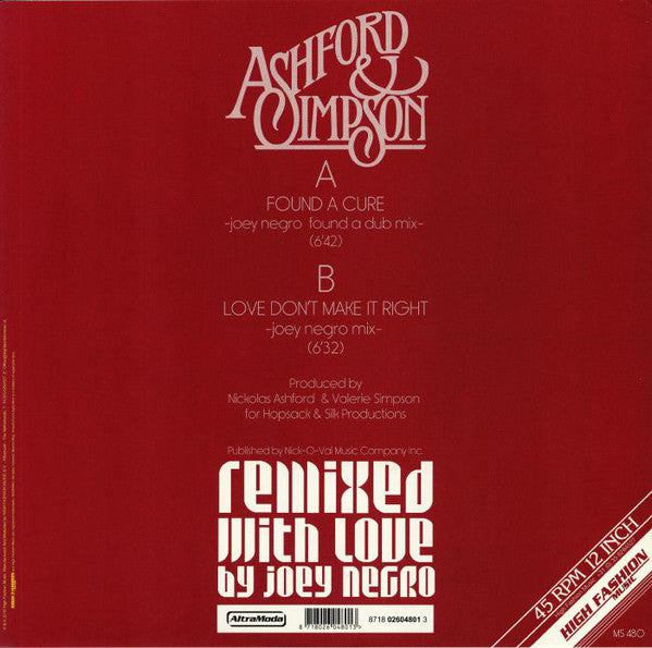 Ashford & Simpson : Found A Cure / Love Don't Make It Right (12")