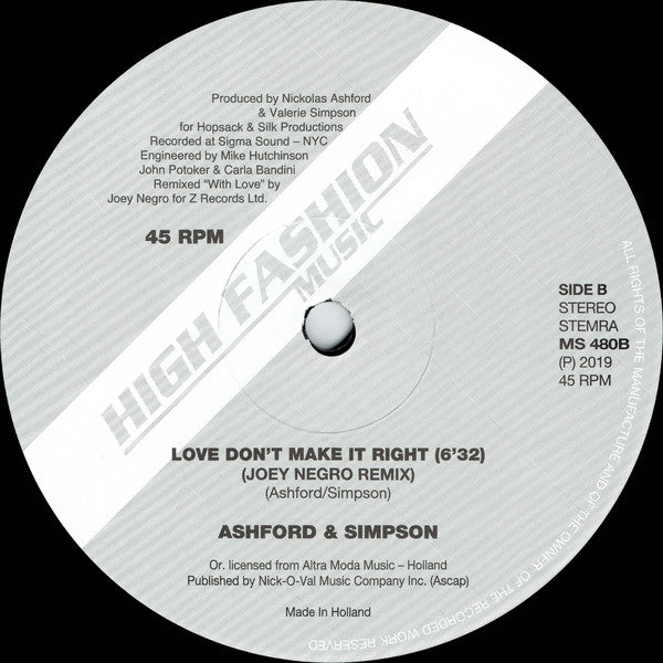 Ashford & Simpson : Found A Cure / Love Don't Make It Right (12")