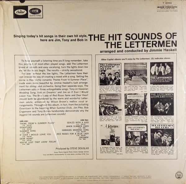 The Lettermen : The Hit Sounds Of The Lettermen (LP, Album, Mono, Scr)