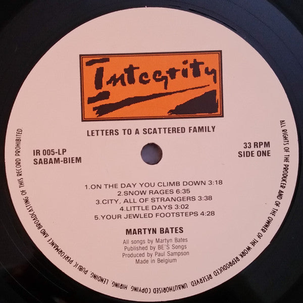 Martyn Bates : Letters To A Scattered Family (LP, Album)