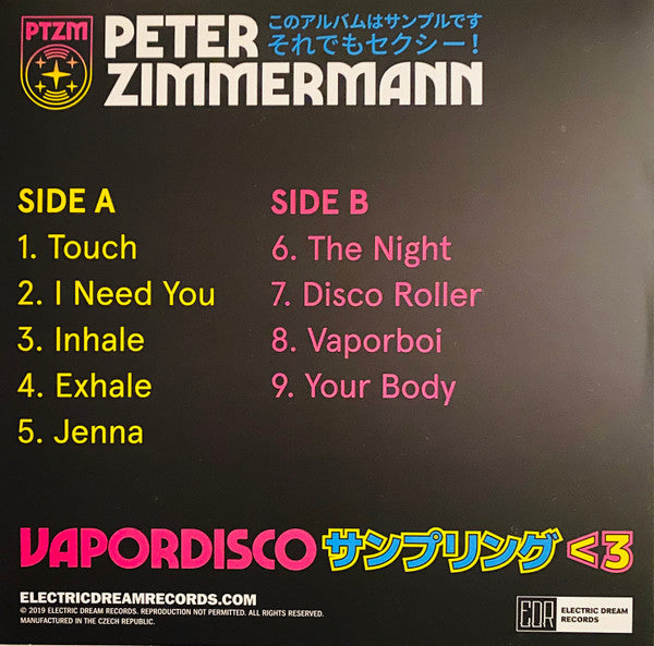 Peter Zimmermann (8) : Vapordisco (LP, Album, Ltd, Yel)