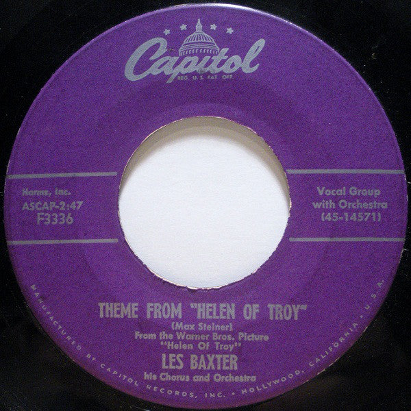 Les Baxter His Chorus And Orchestra* : The Poor People Of Paris (La Goualante Du Pauvre Jean) / Theme From "Helen Of Troy" (7", Single)