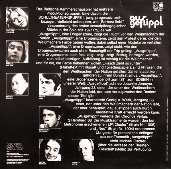 Schultheatergruppe II Des Badischen Kammerschauspiels, Cluster, Neu! : Ausgeflippt (LP, Album)