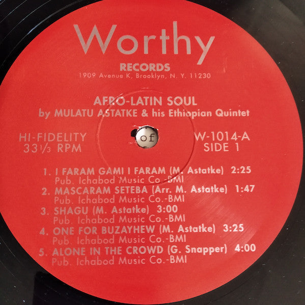 Mulatu Astatke & His Ethiopian Quintet : Afro-Latin Soul Vols 1 (LP, Ltd)