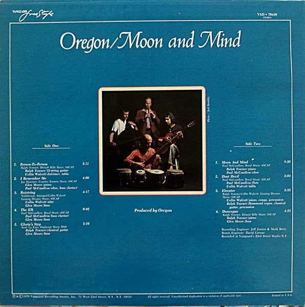 Oregon : Moon And Mind (LP, Album, Pit)
