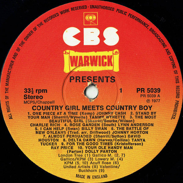 Various : Country Girl Meets Country Boy (LP, Comp)