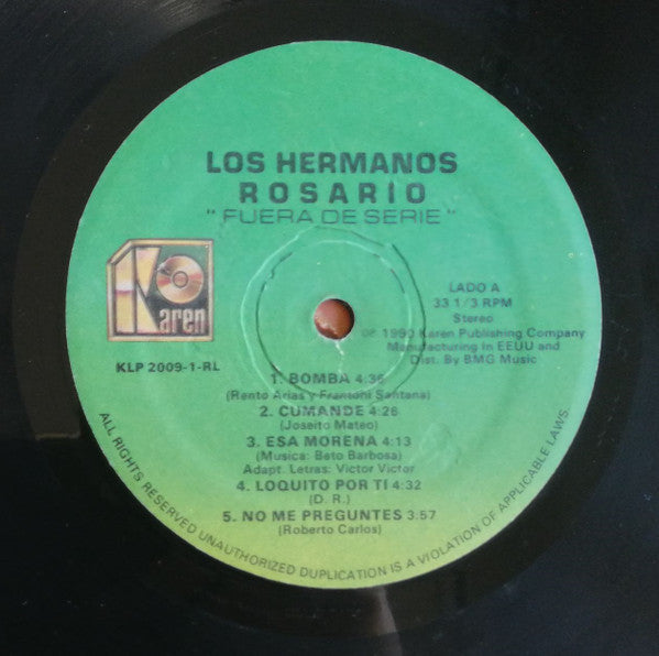 Los Hermanos Rosario : Fuera De Serie! (LP, Album)