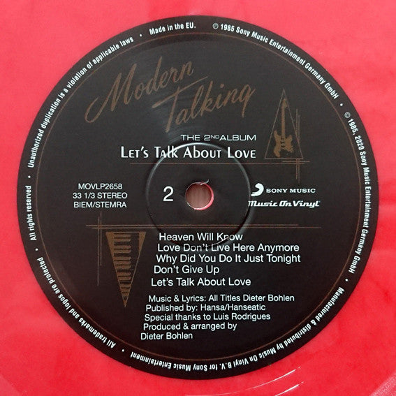 Modern Talking : Let's Talk About Love - The 2nd Album (LP, Album, Num, RE, Che)