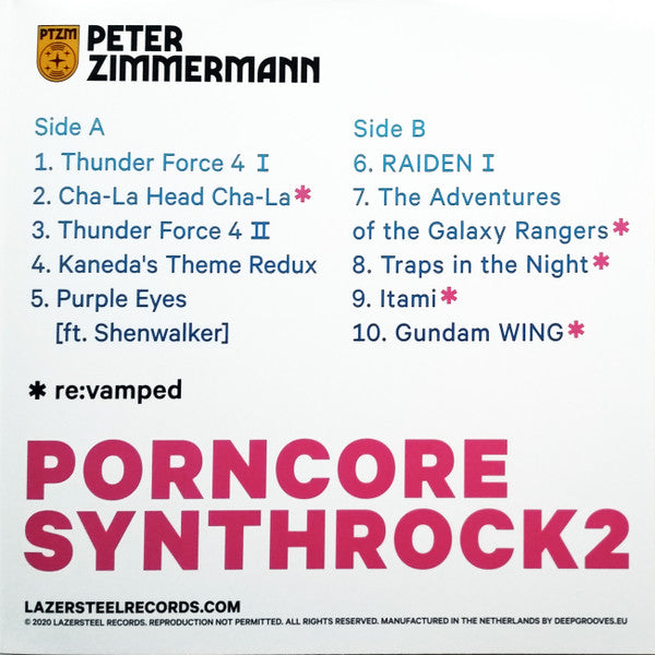 Peter Zimmermann (8) : PornCoreSynthRock 2 (LP, Album, Ltd, Whi)