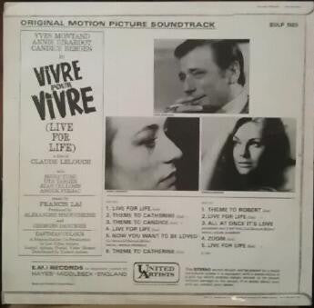 Francis Lai : Live For Life (Vivre Pour Vivre) - Original Motion Picture Soundtrack (LP)