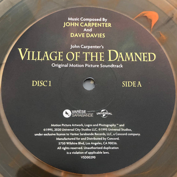 John Carpenter & Dave Davies : Village Of The Damned (Original Motion Picture Soundtrack) (2xLP, Album, Dlx, RE, Ora)