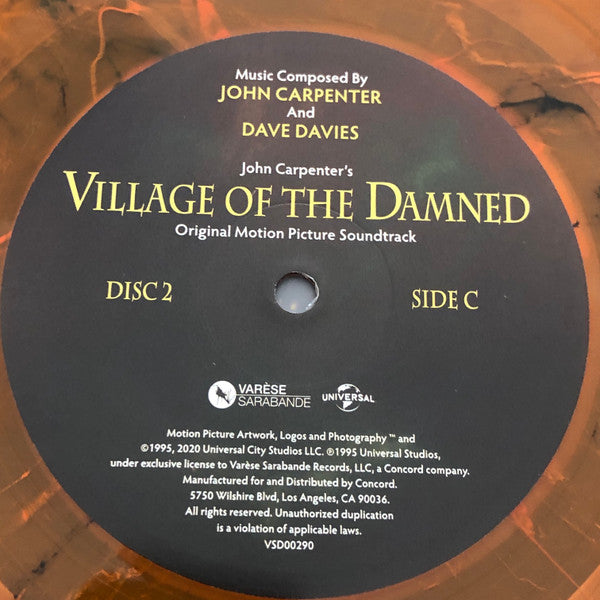 John Carpenter & Dave Davies : Village Of The Damned (Original Motion Picture Soundtrack) (2xLP, Album, Dlx, RE, Ora)