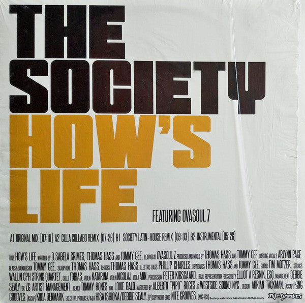 The Society Featuring Ovasoul7 : How's Life (12")