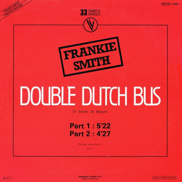 Frankie Smith : Double Dutch Bus (Part 1 & 2) (12", Single, Ltd)