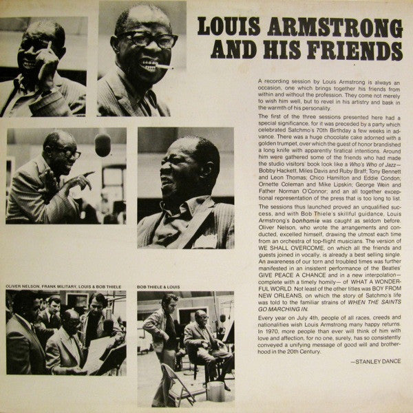 Louis Armstrong : Louis Armstrong And His Friends (LP, Album, Gat)