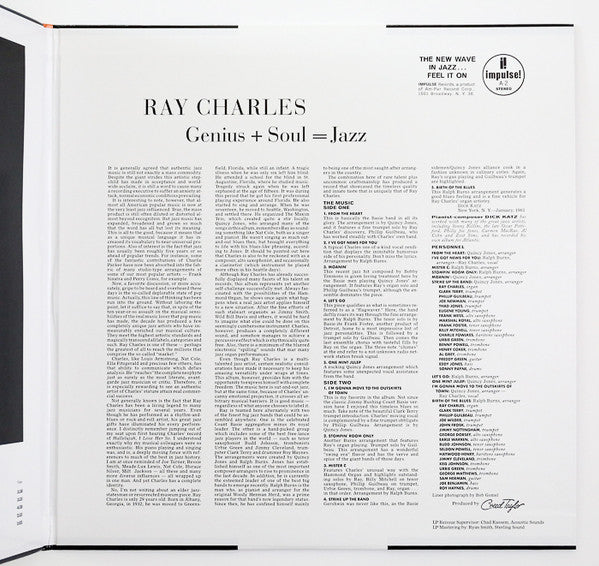 Ray Charles : Genius + Soul = Jazz (LP, Album, RE, RP, 180)