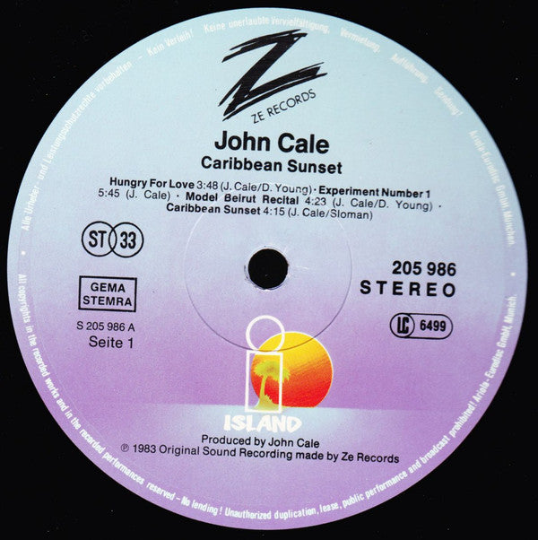 John Cale : Caribbean Sunset (LP, Album)