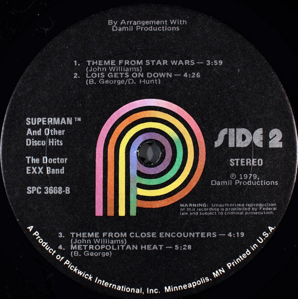 The Doctor Exx Band : Superman And Other Disco Hits (LP, Album)