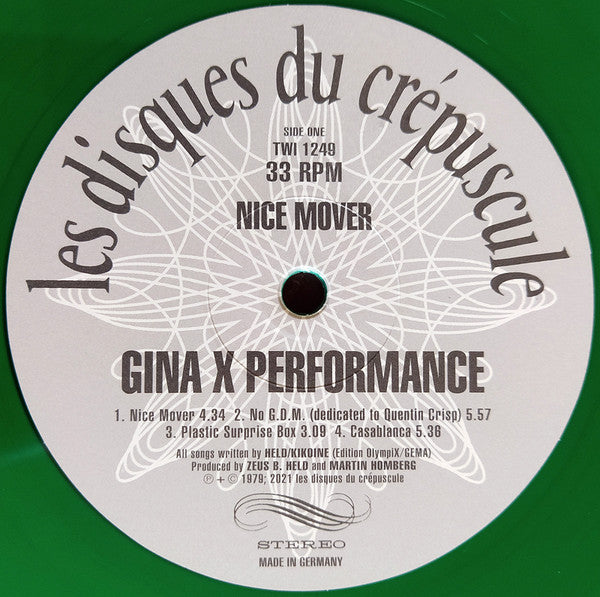 Gina X Performance : Nice Mover + Voyeur (LP, Album, RE, Gre + LP, Album, RE, Cle + Comp, Lt)