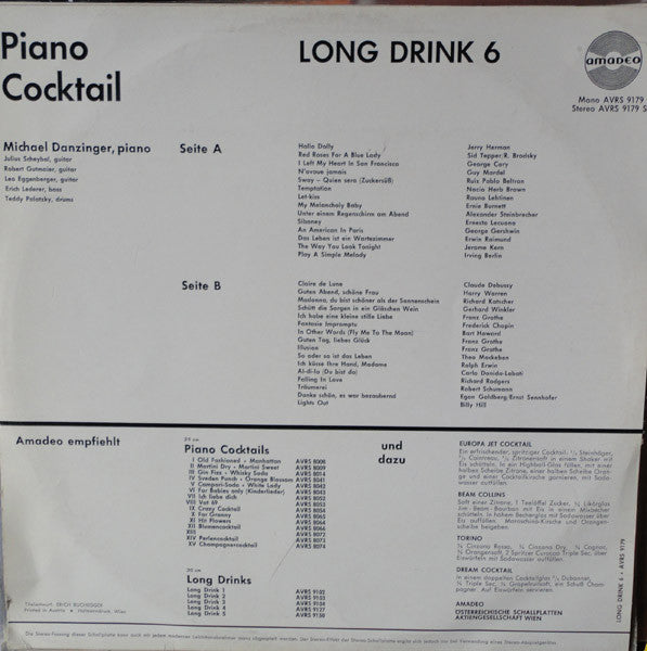 Michael Danzinger : Piano Cocktail - Long Drink 6 (LP, Album, Mono)