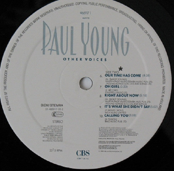 Paul Young : Other Voices (LP, Album)