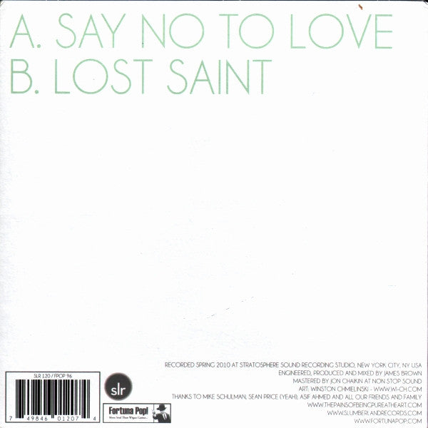 The Pains Of Being Pure At Heart : Say No To Love (7", Single, Gre)