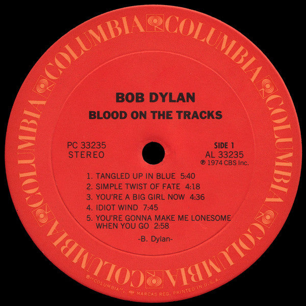 Bob Dylan : Blood On The Tracks (LP, Album, Ter)