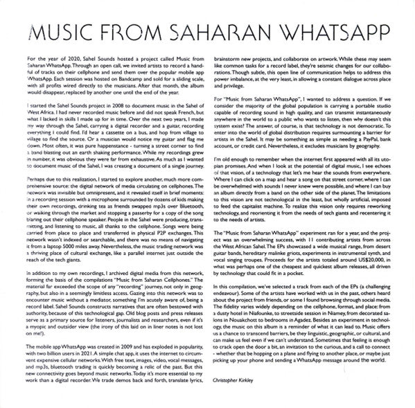 Various : Music From Saharan WhatsApp (LP, Comp)