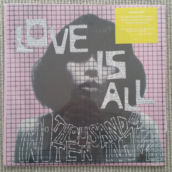 Love Is All : Two Thousand And Ten Injuries (LP, Album, Ltd, Yel)