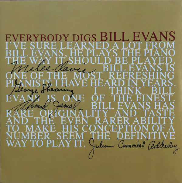 Bill Evans Trio* : Everybody Digs Bill Evans (LP, Album, RE, CLE)