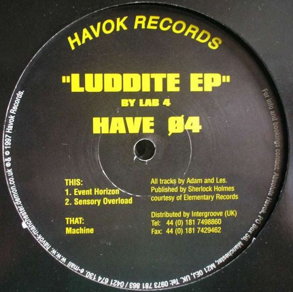 Lab 4 : Luddite EP (12", EP)