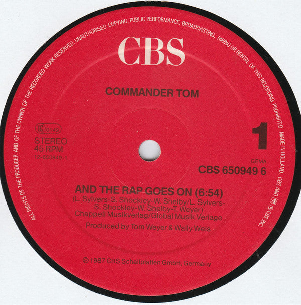 Tap Commander Rapper Buy Commander Tom : And The Rap Goes On (12