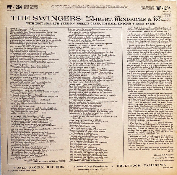 Lambert, Hendricks & Ross With Zoot Sims : The Swingers! (LP, Album)