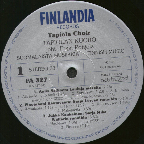 Tapiola Choir*, Erkki Pohjola : Finnish Music = Suomalaista Musiikkia (LP, Album)