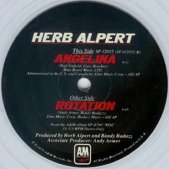 Herb Alpert : Rotation (12", Single, Cle)