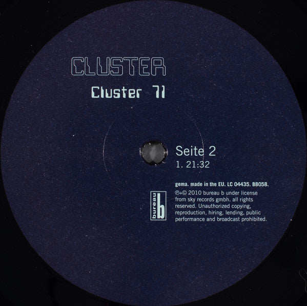 Cluster : Cluster 71 (LP, Album, RE, 180)