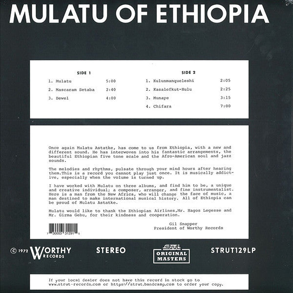 Mulatu Astatke : Mulatu Of Ethiopia (LP, Album, RE, RM)