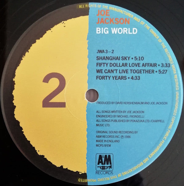 Joe Jackson : Big World (Album + LP + LP, S/Sided)