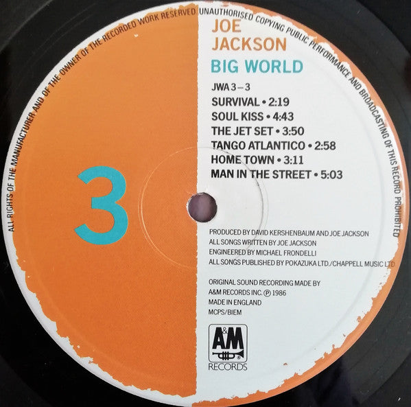 Joe Jackson : Big World (Album + LP + LP, S/Sided)