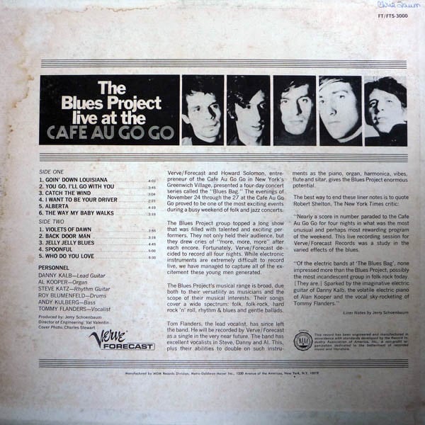 The Blues Project : Live At The Cafe Au Go Go (LP, RP)