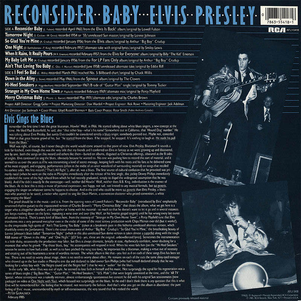 Elvis Presley : Reconsider Baby (LP, Comp, Blu)