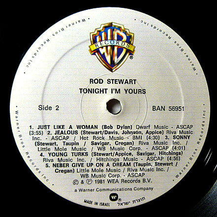 Rod Stewart : Tonight I'm Yours (LP, Album)