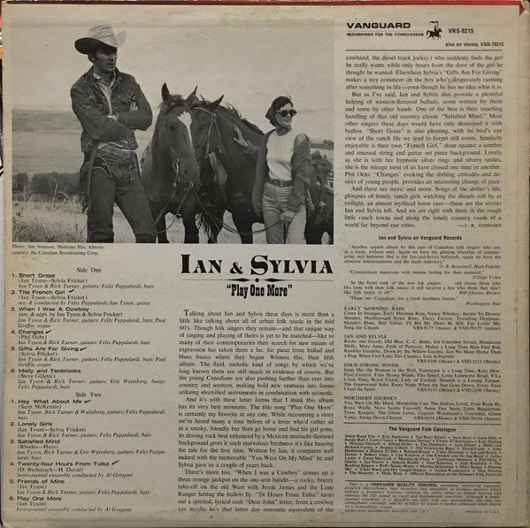 Ian & Sylvia : Play One More (LP, Album, Mono)