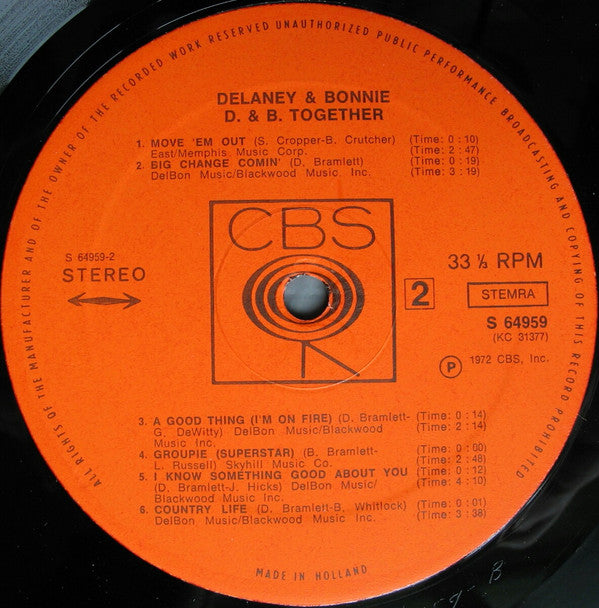 Delaney & Bonnie : D&B Together (LP, Album)