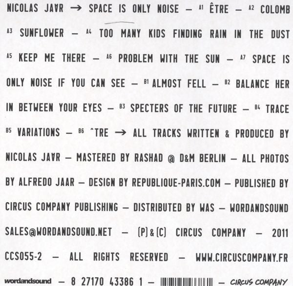 Nicolas Jaar : Space Is Only Noise (LP, Album, RE)