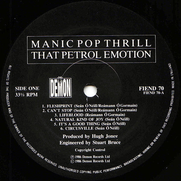 That Petrol Emotion : Manic Pop Thrill (LP, Album, Fir)