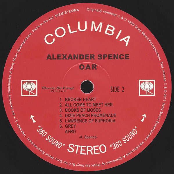 Alexander Spence : Oar (LP, Album, RE, 180)