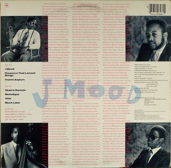 Wynton Marsalis : J Mood (LP, Album, Pit)