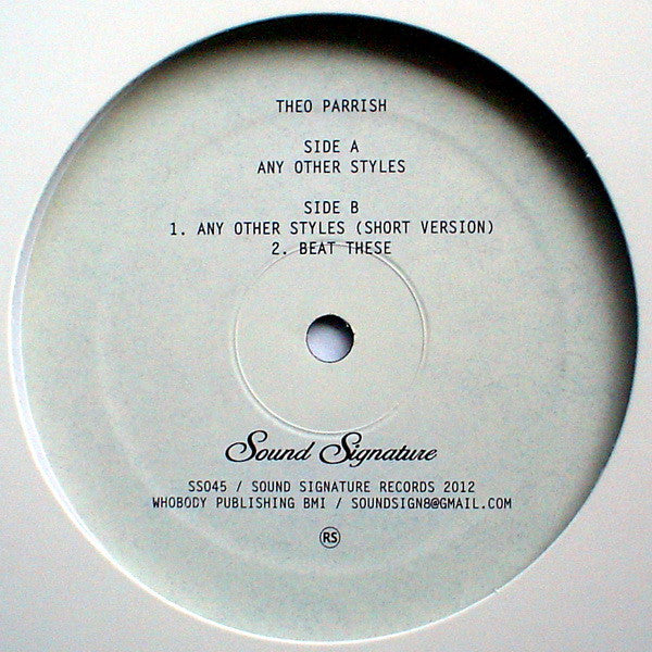 Theo Parrish : Any Other Styles (12")