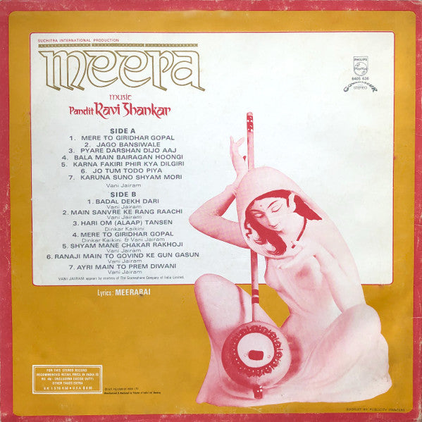 Pandit Ravi Shankar* : Meera (LP, Emb)